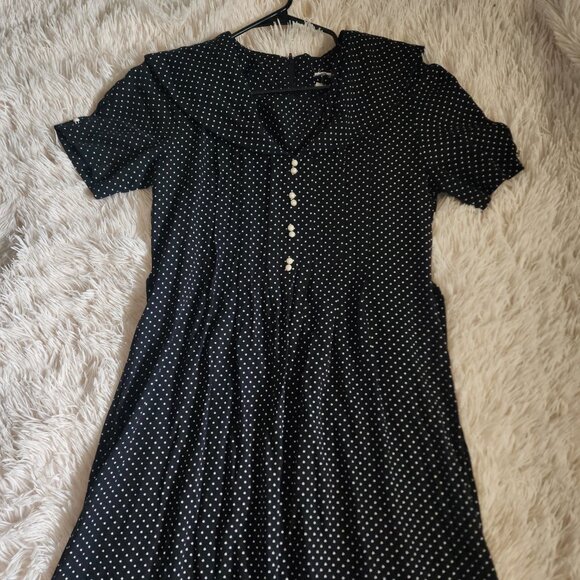 Dresses & Skirts - Blue and White Retro Polka Dot Dress